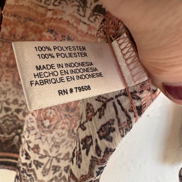 Violet + Claire sheer brown blouse size XL - Picture 4 of 6